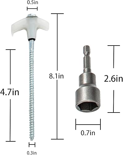 Miniatura 3 de Hodlia - Juego de 15 estacas roscadas superresistentes, estilo tornillo, que brillan en la oscuridad, con adaptador de taladro hexagonal de 0.512 in