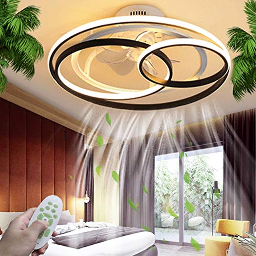 Ventilatore A Soffitto Con Luce LED Dimmerabile E Telecomando – 50W, 4000LM, 6 Velocità, Silenzioso (Modello B 62x13 Cm)