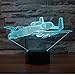 Produktbild 3D Nachtlicht Krieg Flugzeug Kämpfer LED 7 Farben Tischlampe Militär Jet Flugzeug Flugzeug mit USB-Dekor Touch Control Weihnachtsspielzeug Geschenk