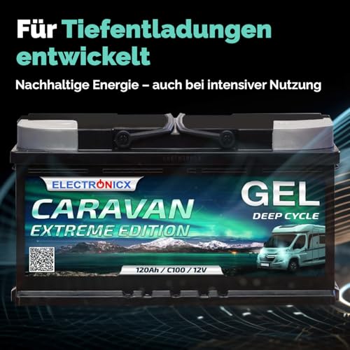 Versorgungsbatterie Electronicx GEL Caravan 12V 120Ah für Wohnmobile
