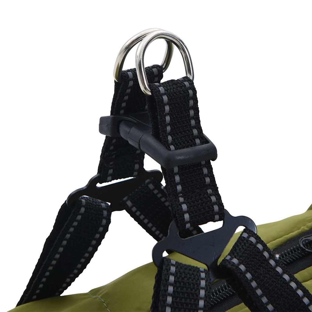 Cappotto per cani con imbracatura regolabile, impermeabile, riflettente, verde militare, L24, in pile di poliestere, cappotto invernale per passeggiate in caso di pioggia, neve e vento