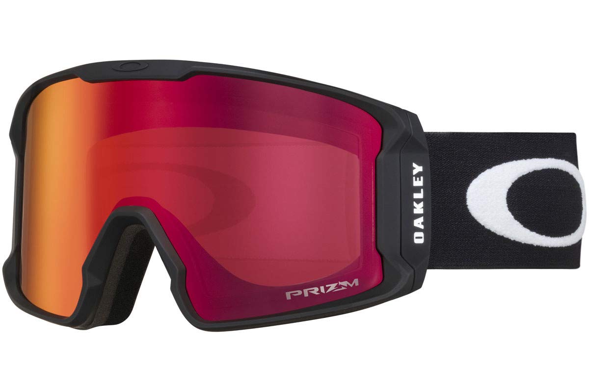 Oakley OO7070-02 Men's Line Miner Snow Goggles, Matte Black, Prizm Torch Iridium, Large