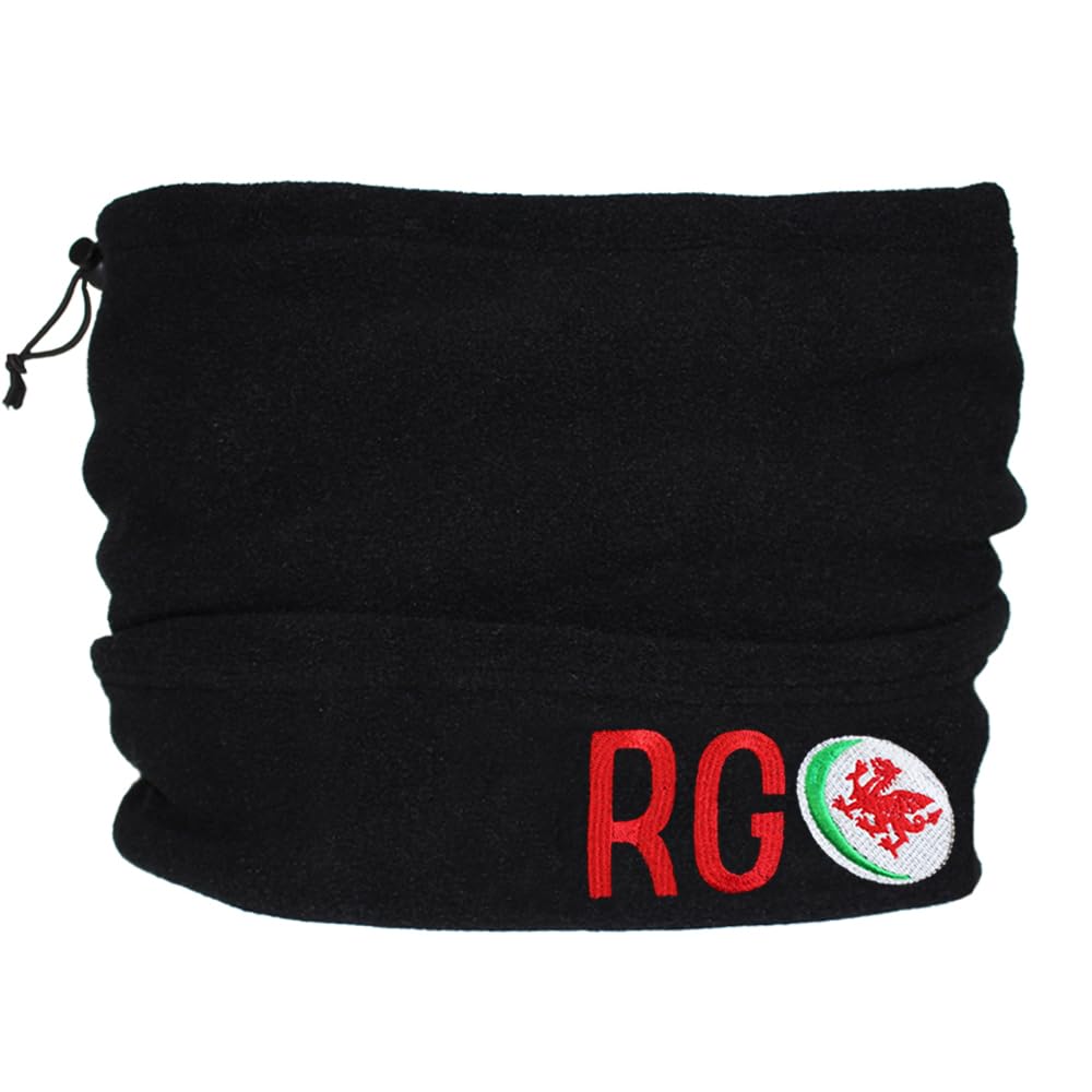 Teddyt's Men's White Initials Personalised Wales Rugby Dragon Thermal Snood