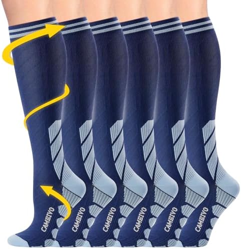 CAMBIVO Medias de Compresión Mujer Hombre 3Pares, Calcetines Comp...
