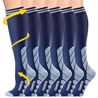 CAMBIVO Medias de Compresión Mujer Hombre 3Pares, Calcetines Compresion 20-30mmHg, Medias de Compresion Varices para Deporte, Running, Ciclismo, Deportivos, Senderismo, Viajes, Enfermera