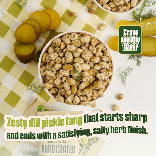 Image of Where You Bean Hard Coated Edamame Beans Snack (Dill Pickle) - Crunchy and Roasted Edamame Beans Snack - Vegan, Plant Based Protein, Keto Friendly & Healthy Snacks for Adults 0.9 oz (Pack of 8)