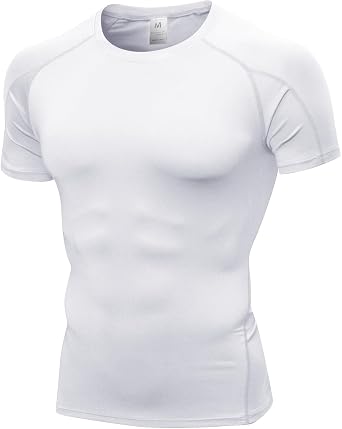 Compression Shirts Men Short Sleeve Athletic Workout Shirt Cool Dry Sports Base Layer Gym Basketball Undershirts Tops