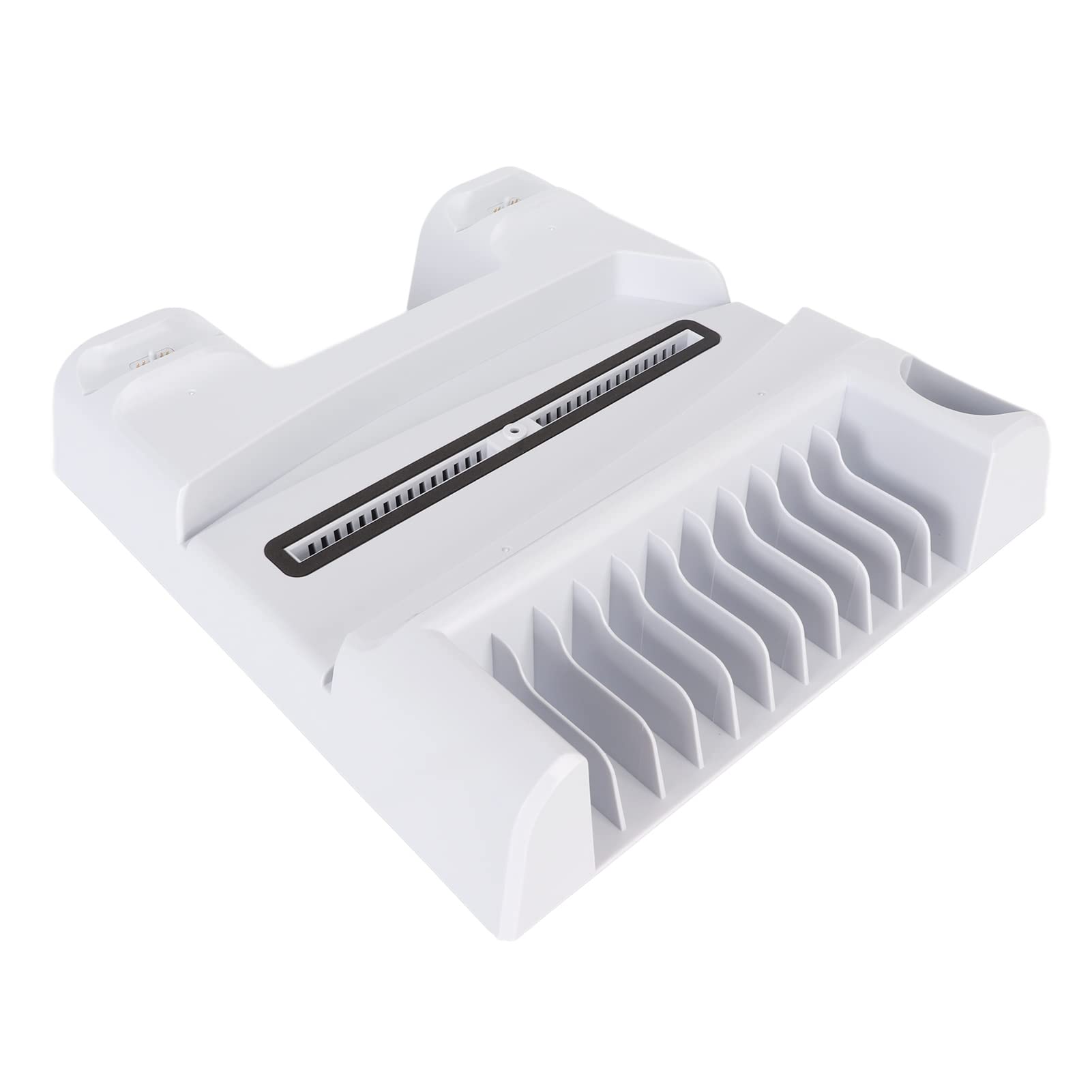 Soporte de Estación de Refrigeración con Cargador de Controlador de Velocidad de 3 Ventiladores, Estación de Carga y Refrigeración de Consola para Digital y Disc Edition, Material ABS Blanco