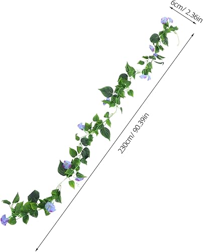 Miniatura 8 de Veemoon 2 guirnaldas colgantes de trompeta, flores, plantas, plantas, escaleras, valla de boda, cestas al aire libre, decoración de seda, vides de