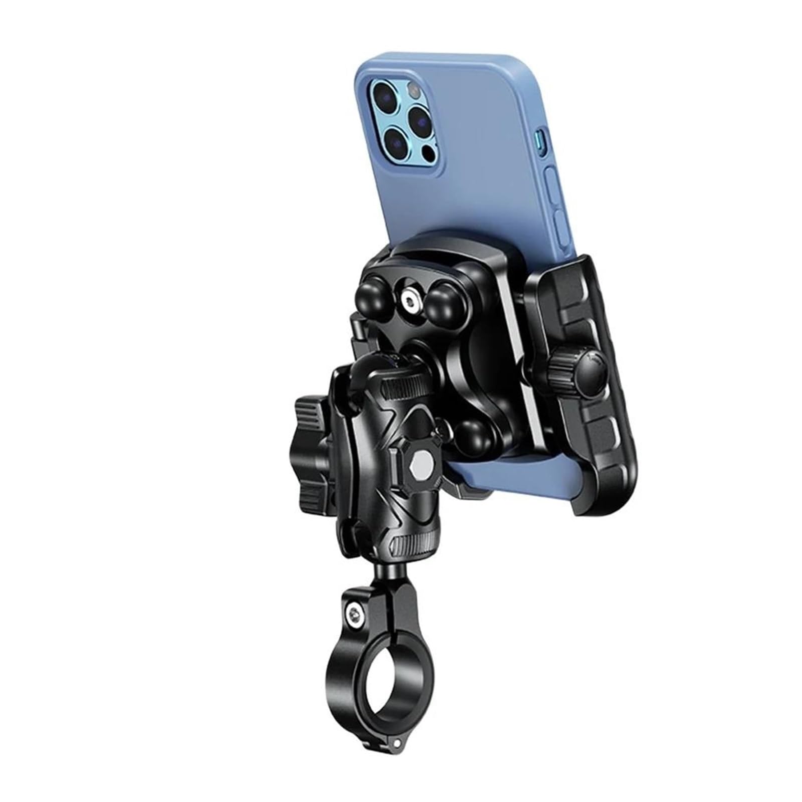 Tige Fourche Moto Antivol, Support Téléphone Compatible avec Caméra pour Tubes 12mm 25.4mm pour Téléphones 7.2 Pouces Ci-Dessous