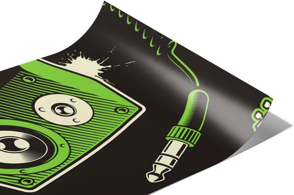 Rwraps Music Amped Up Gloss Vinyl Film Wrap 59in x 27ft Vinyl Vehicle Car Film Sheet Roll