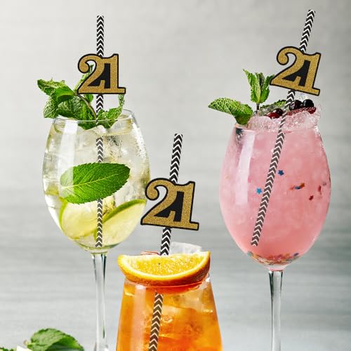 24 Pitillos de Papel Biodegradables Decorativos Negro y Dorado miniatura 6