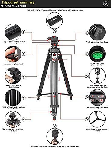Diat 71"Professional Heavy Duty Video Tripod with Fluid Drag Head