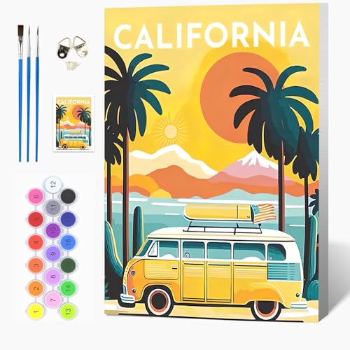 Auremi Californie Peinture par numéros avec cadre inclus...