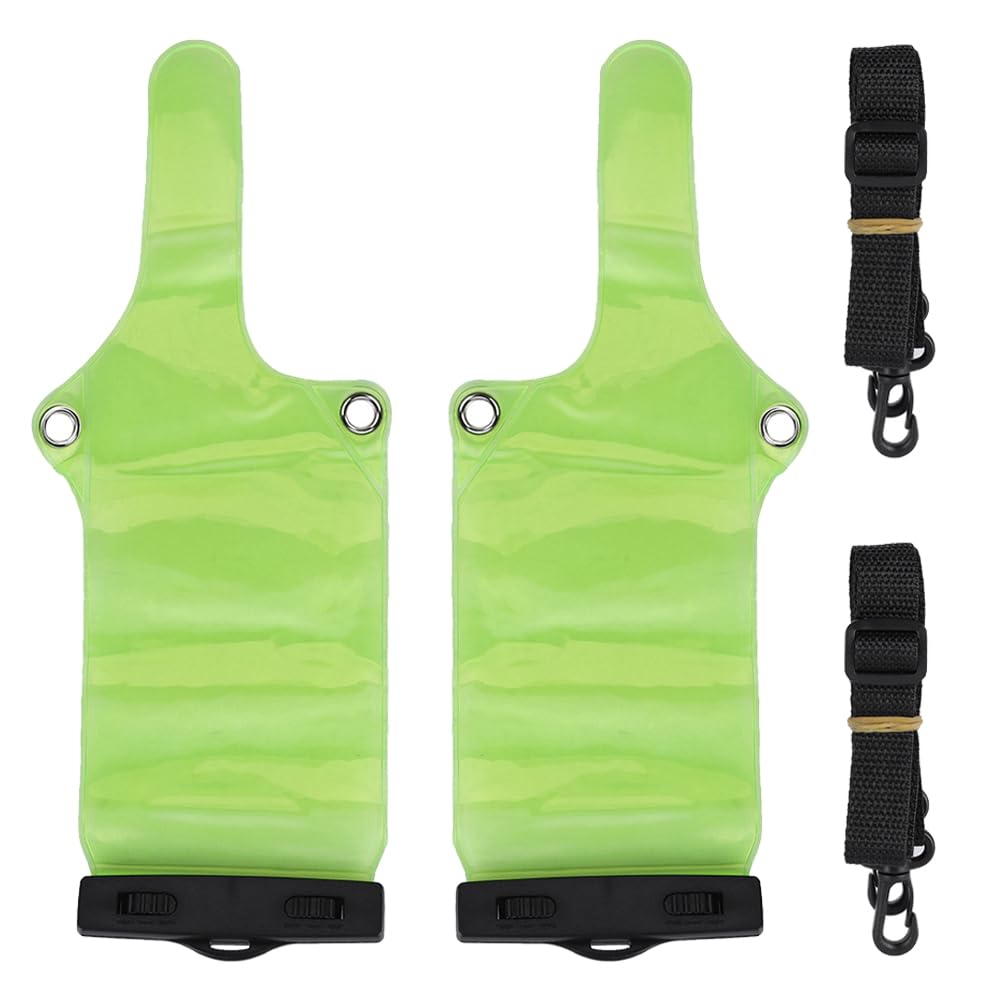 Joyzan Funda Talkies Impermeable, Bolsa de Almacenamiento Portátil Fundas para Bidireccional con Correa Ajuste Walkie Talkie Lluvia Natación Parques Acuáticos Protectora y Transporte Material PVC