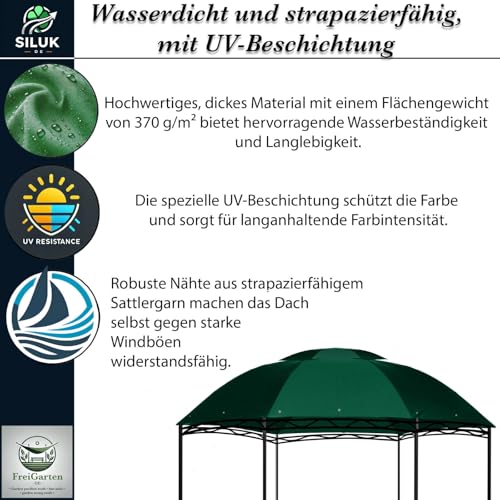 Toit de rechange pavillon Ø 350 cm en PVC Panama 370g/m² ultra résistant Modèle 2