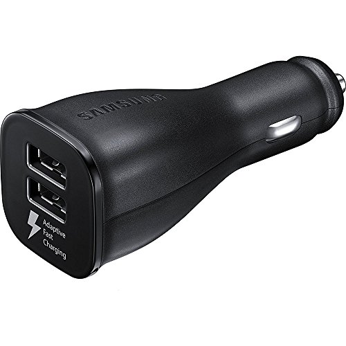 Samsung EP-LN920BBEGUS Fast Charge Dual-Port USB Car Charger - Retail Packaging,Black