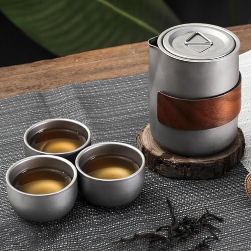 Juego de té para acampar de diseño elegante con bolsa protectora 4