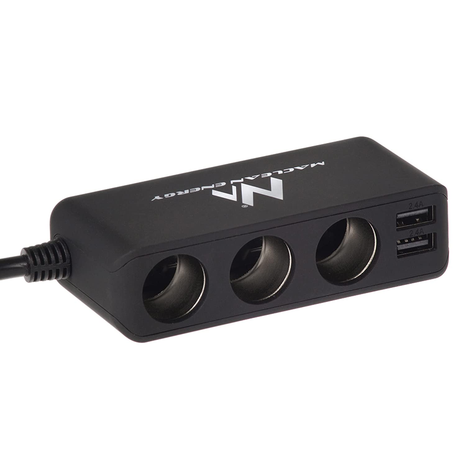 Maclean MCE117 wieloportowa ładowarka samochodowa 3 x 12 V gniazdo zapalniczki 4 x USB