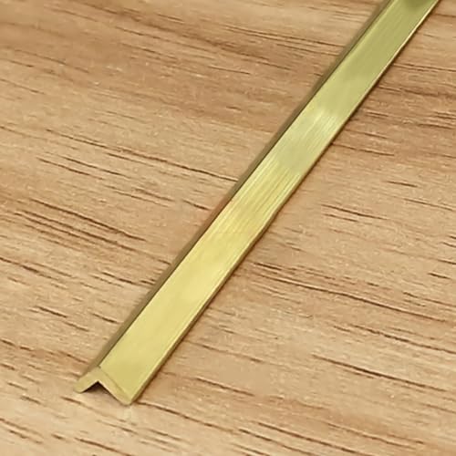 Perfil de Protección de Peldaños Protector de Borde de Escalera Latón Forma L, Moldura Borde Escalera Metal Dorado Personalizable Niños Personas Mayores(4.5x4.5mm(0.18″x0.18″))