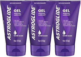 Astroglide Gel, Water-Based Lubricant Sex Gel for Couples, Men and Women (4 oz., Pack of 3) | Stay-Put Personal Lubricant | Long-Lasting Sex Lube | Condom Compatible | Made in the USA