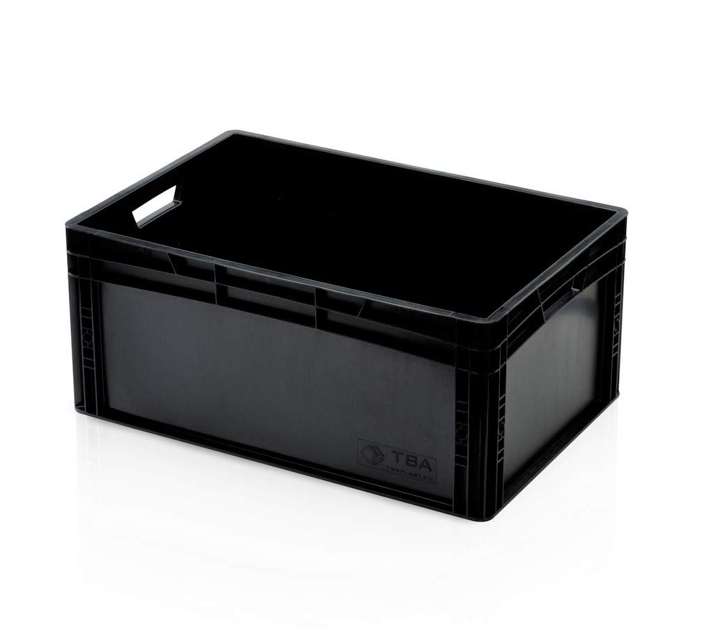 5x Eurobehälter 60x40x27 schwarz * Eurobox 60 x 40 x 27 Euro Box Behälter Lager stapelbar