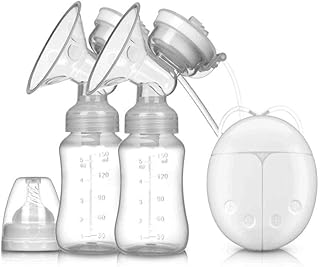 Convenient Double Electric Breast Pump With Milk Bottle (White)