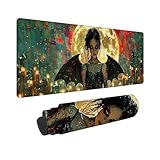 マウスパッド 大型 ゲーミングマウスパッド XXL 700 x 300 mm 防水 滑り止め おしゃれ 耐久性 ズレない デスクマット キーボードパッド 快適操作性 ゴム底 洗える 耐洗い表面 仕事 ゲーム オフィス ホーム用 男性用オフィス部品 （月コウモリ少女) Z-895