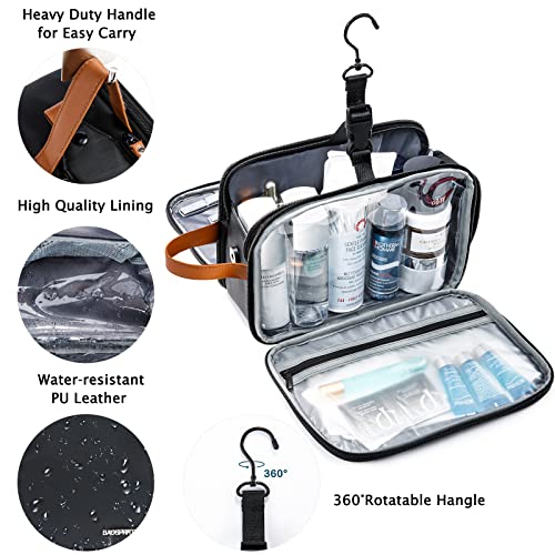 Bagsprite Toiletry Bag For Men, Women Travel Bag For Toiletries, Toiletry Bag Shaving Dopp Kit Organizer, Large Water-Resistant Travel Bathroom Bag For Traveling, Black/Brown #TOP2