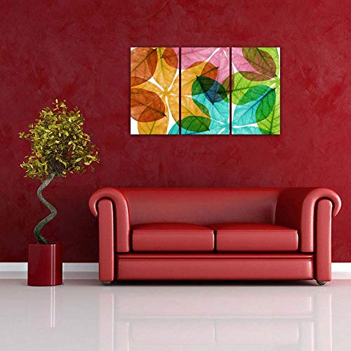 Image of ArtzFolio Colorful Leaves Split Art Painting Panel On Sunboard 45 X 27Inch