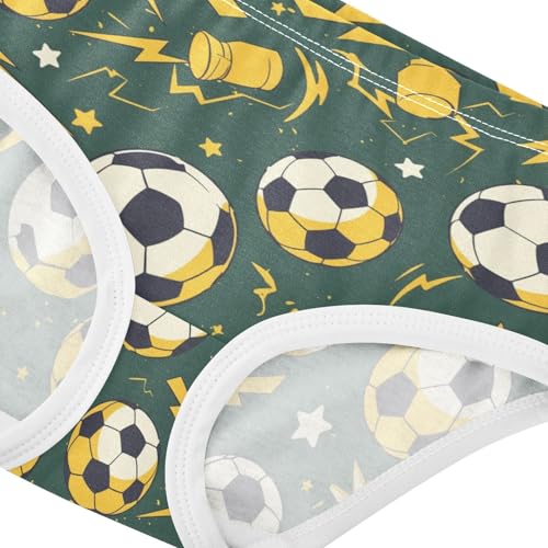 Wusikd Soccer Balls Girls' Underwear Cotton Lightning Stars Girls Briefs Soft Toddler Underwear 2T4