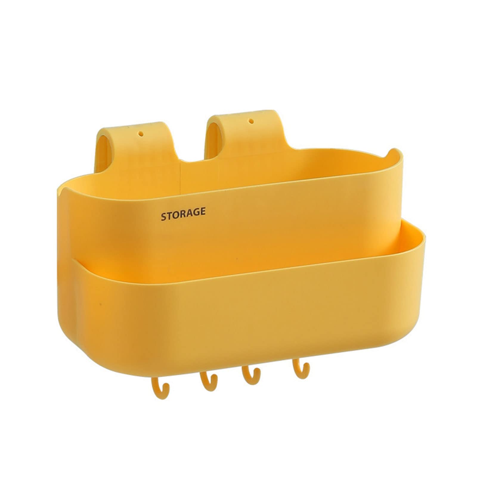Cesta Colgante Para Cama - Organizador De Metal Con Gancho, Sin Herrajes, Ideal Mesita Noche, Amarillo
