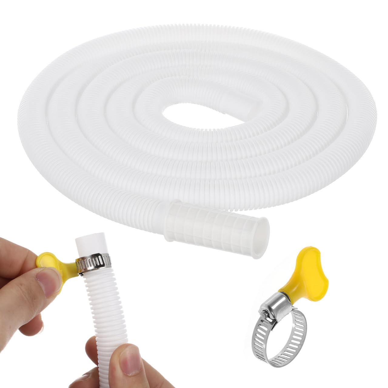 Hemobllo 2m Kondensatschlauch Verlängerung – flexibler PE-Ablaufschlauch 15-20 mm mit Edelstahlklemme, UV- & frostbeständig für Klimaanlagen & Waschmaschinen