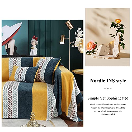 Stacypik Fashion Geometric Striped Sofa Cover For 2 Cushion Couch,Boho L-Shape Sectional Couch Covers For Dogs Pets Kids,Multi-Use Blanket Decorative For Couch Pet Couch Protector Large-71X118In #TOP1