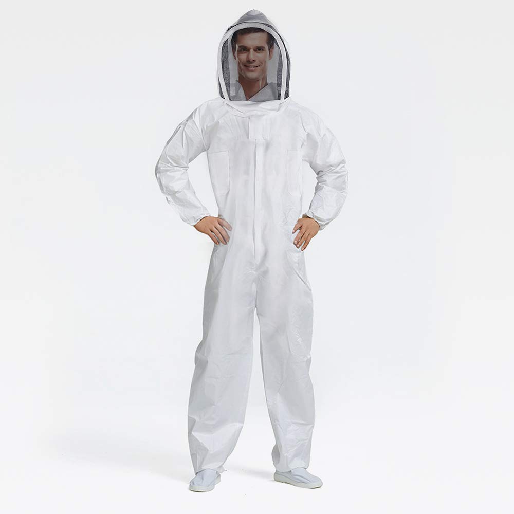 Professional Bee Suit with Ventilated Fencing Veil Hood,Beekeeping Suit Outfit for Backyard Professional and Beginner Beekeeper(L)…