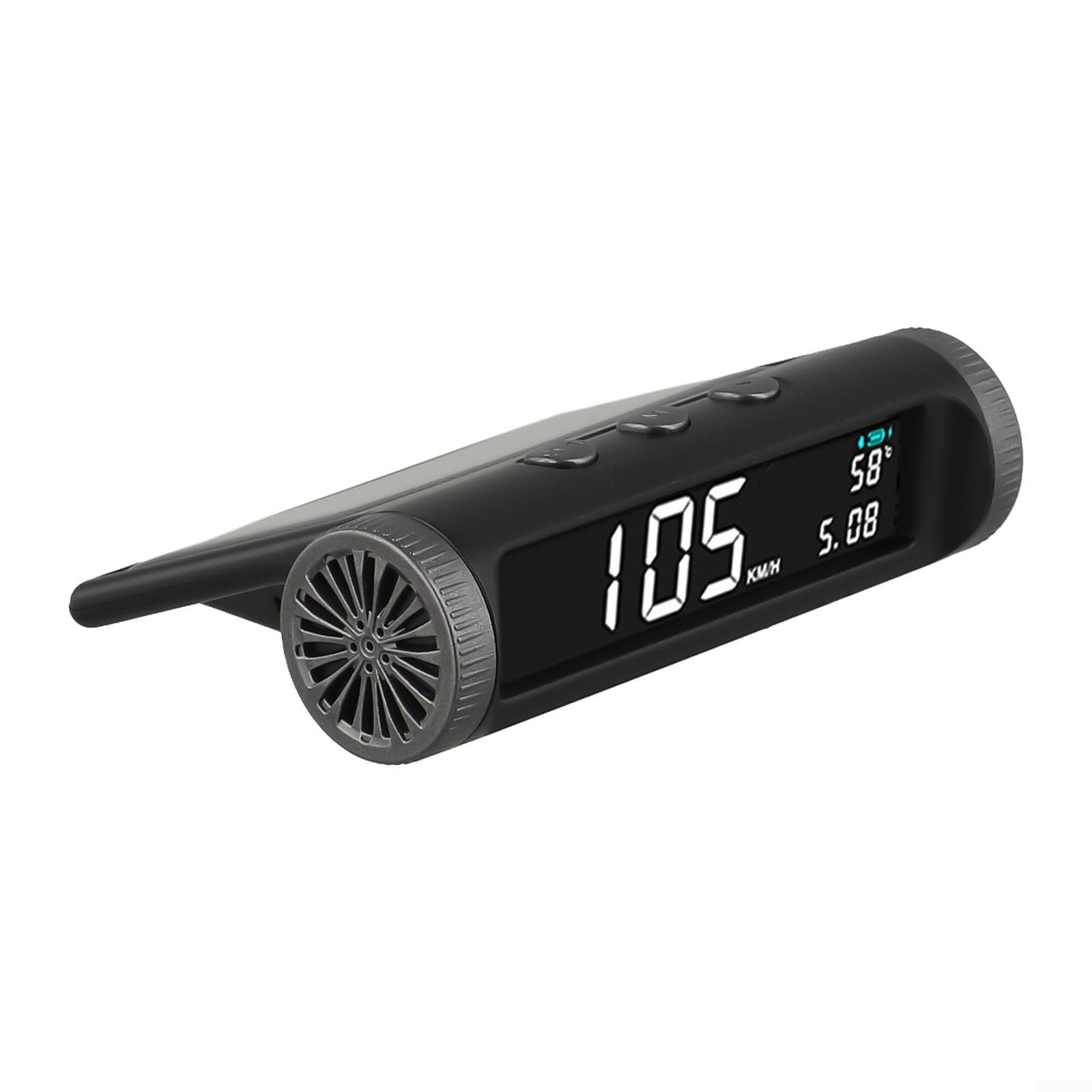 Display HUD Head Up per auto a energia solare con tachimetro digitale GPS, 650 mAh, interruttore MPH/KMH, data orologio temperatura, calibrazione APP per tutti i veicoli Assistente di sicurezza alla