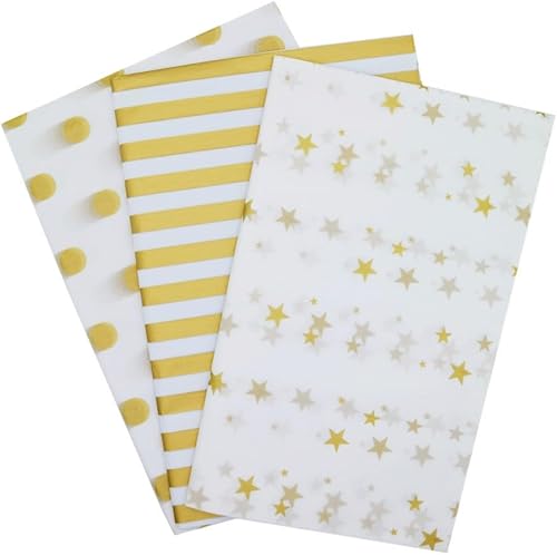 Miniatura 5 de Papel de seda a granel con estampado de flores doradas, 25 hojas de 19.7 x 27.5 pulgadas, para regalo de cumpleaños, bodas, manualidades, envoltorio