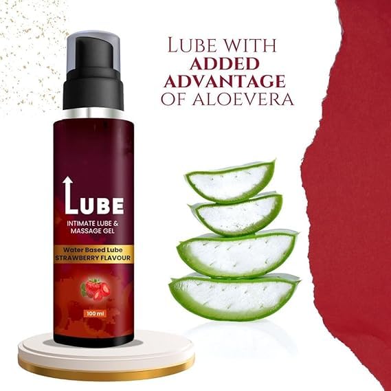 Image of Intima Safe Strawberry Flavour Water Based Lube with Aloe vera and green tea | Lubricant Gel with Glycerine | Non sticky, Skin Friendly, Silicone and Paraben Free | No Side Effects(Lubricant, pack of 1)'Latex Free Liquid, Beauty Cosmetic