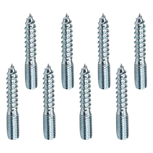 MroMax M8 x 50mm Hanger Bolts, Self Tapping Screw, 8Pcs