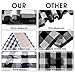 OurWarm Buffalo Plaid Check Table Runner, Reversible Cotton Burlap Table Runner Buffalo Plaid Kitchen Decor, Farmhouse Black and White Table Runner for Christmas Holiday Home Decorations, 14 x 72 Inch