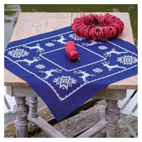 Broderie facile nappe Escandinavia kit point de croix pré-imprimé VERVACO sans erreur