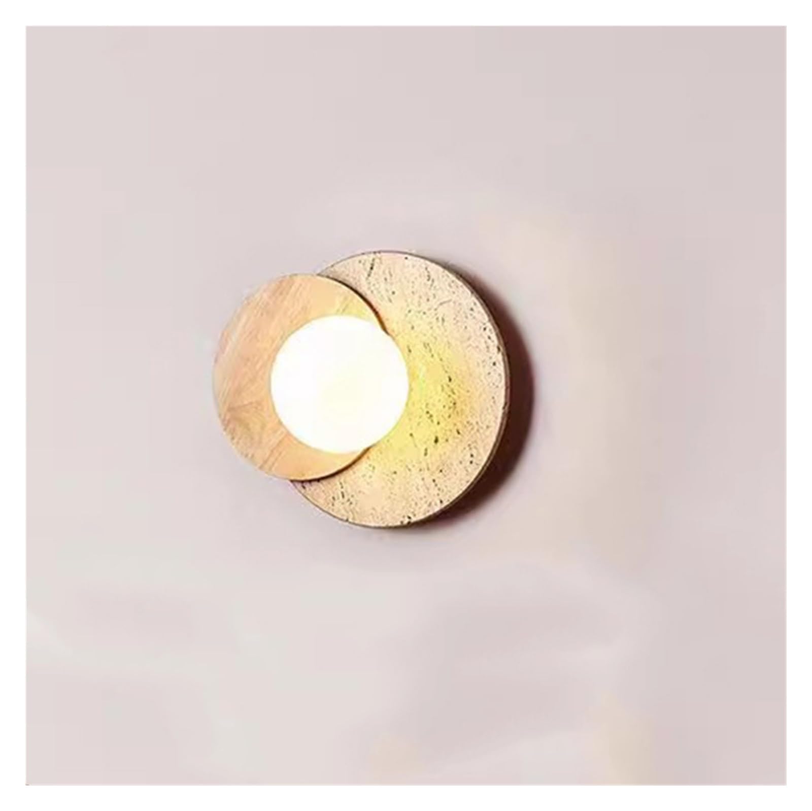VANTEARVION Yellow cave Stone wall lamp Creative Cream Wabi-sabi Wind Medieval Bedroom Bedside Aisle Staircase Living Room Background wall(Walnutcolor,Neutrallight4000k)