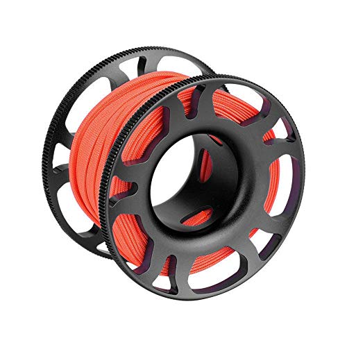 Vbestlife Scuba Diving Finger Spool Aviation Aluminum Finger Reel Clip Scuba Diving Tech Spool 15M/30M Line(Black) #TOP3