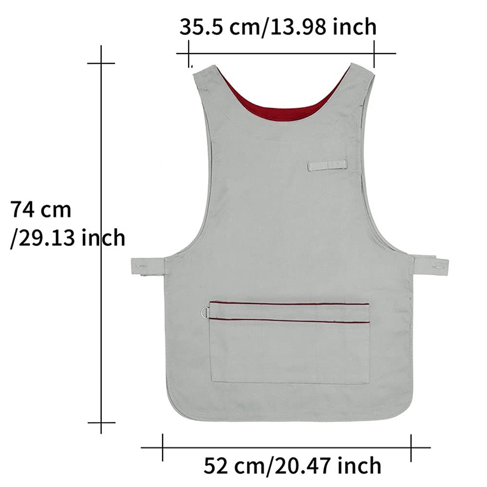 Schürze Friseurumhang Stoff Wickelschutzkleid Home Ärmellose Baumwollschürzen für Männer und Frauen Backzubehör (Beige)