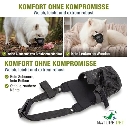 Nature Pet Giftköderschutz Hund/Leckschutz bei Wunden und OP/anstatt Plastik Kragen oder Halskrause/Schutznetz Lange Ausführung (L)