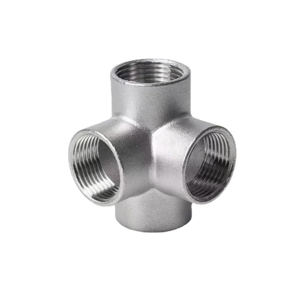 1/4" 3/8" 1-1/4" 1-1/2" 1/2" 3/4" 1" Raccordo per Tubo in Acciaio Inox 304 Femmina Bsp Raccordo a Croce Pari a 4 Vie/1Pc/1-1/4"