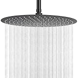 NearMoon Rain Shower Head, Ultra-Thin Design-Pressure Boosting, Awesome Some Experience, High Flow Stainless Steel Rainfall Head (16 Inch, Matte Black)