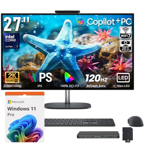 Image of HP OmniStudio X 27 inch QHD All-in-One Desktop, Intel Core Ultra 7 356H, 64GB DDR5, 5TB Storage (4TB SSD+1TB Docking Station Set), Wireless Keyboard & Mouse, Copilot+ PC, WiFi 7, Win 11 Pro, Eclipse Gray