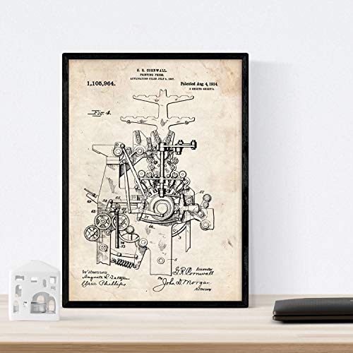 Nacnic Brevetto Poster Stampa Stampa 4. Foil con