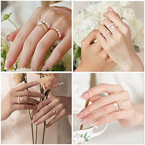 SMILEST 5 Stone Moissanite Rings for Women, 2ct D Color VVS1 Clarity Brilliant Round Lab Created Moissanite Wedding Band Anniversary Ring, White Gold, Prong Setting3